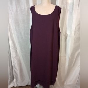 AfterDark Vintage sleeveless midi dress, purple, lining zipper, round neck, 24W